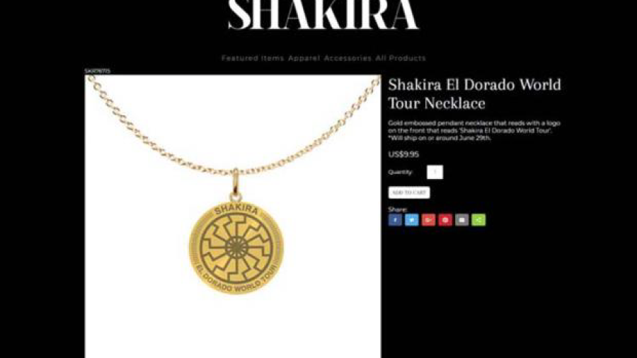 Shakira es acusada de vender artóculo nazi de Tour El Dorado