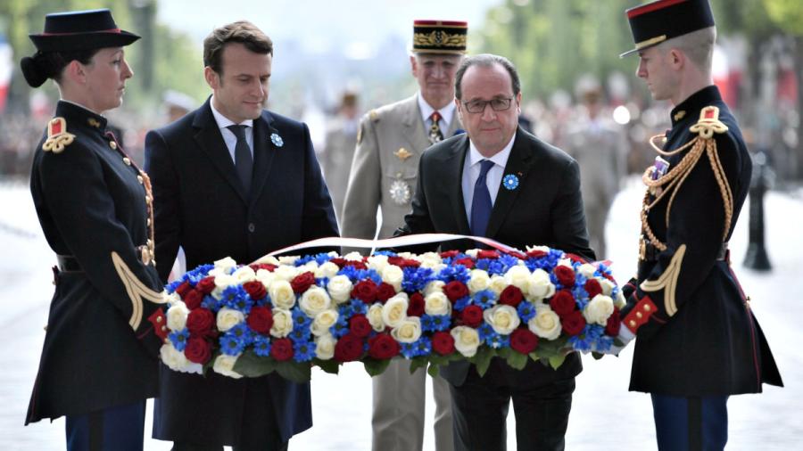 Macron y Hollande, juntos en conmemoración nacional en París