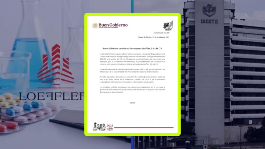 Sancionan a la empresa Loeffler por incumplir contrato con el ISSSTE