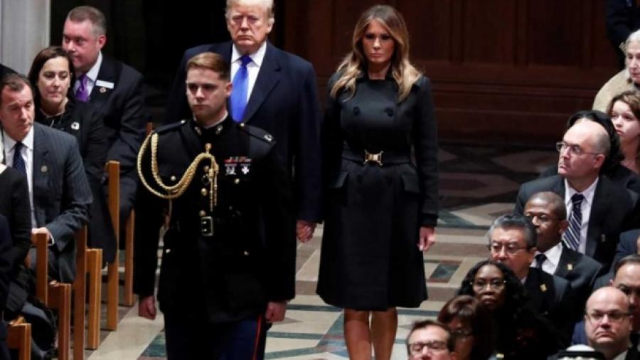 Presencia de Trump en funeral de Bush padre acapara miradas e incomoda a otros