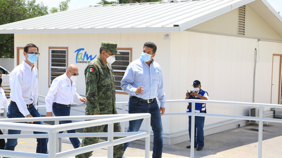 Entrega Gobernador de Tamaulipas 2 hospitales temporales en Reynosa