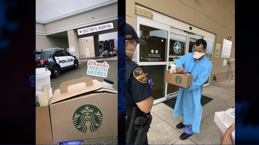 Reparte Policía de Laredo café a médicos 
