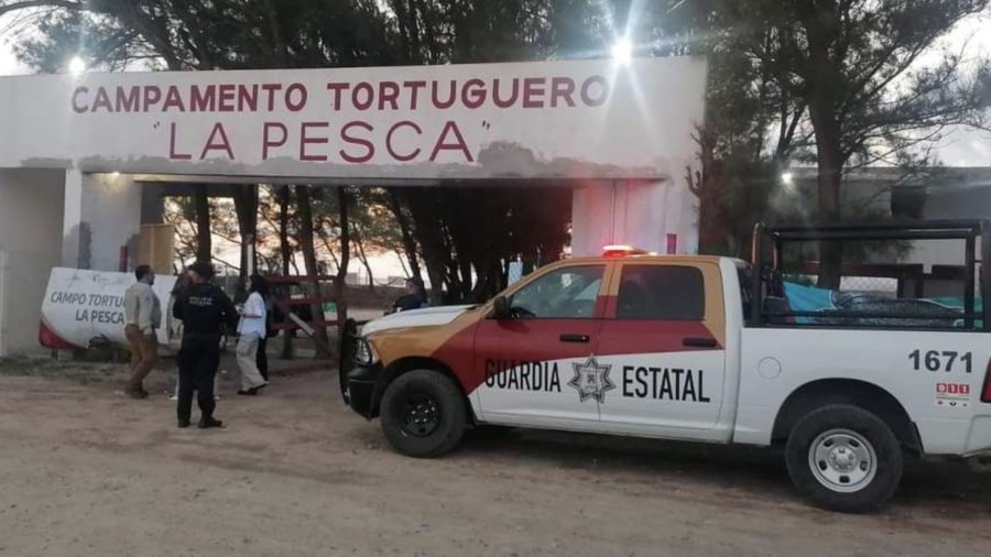 Guardia Estatal vigila campamento tortuguero en La Pesca