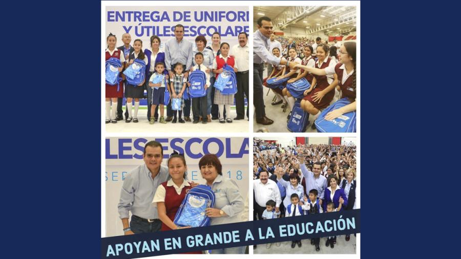 Entrega alcalde 77 mil mochilas y 68 mil uniformes y utiles escolares