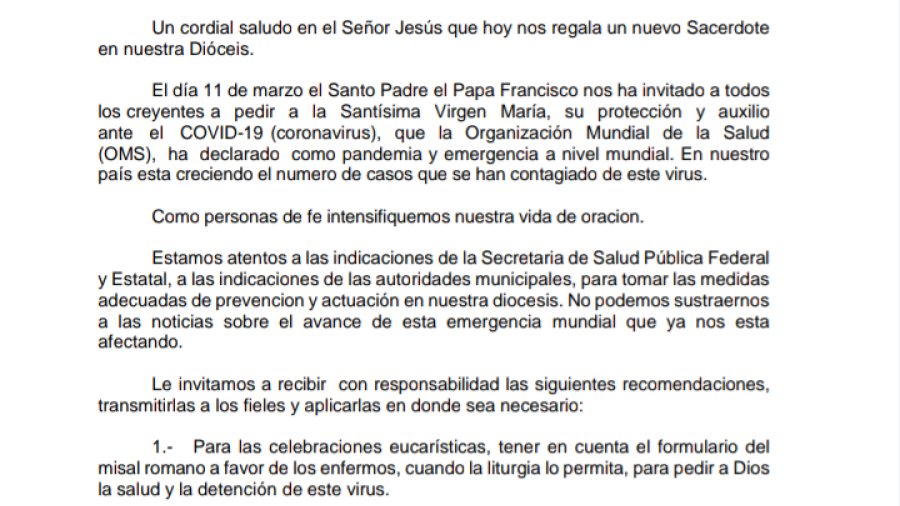 A toda la Di&oacute;cesis de Nuevo Laredo: