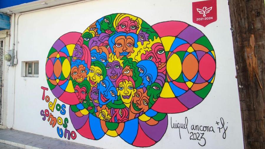 Inauguraron Alcalde y artista reynosense mural dedicado a la unidad y la felicidad