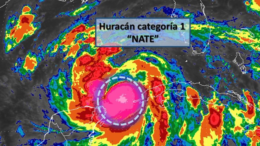 “Nate” se convierte en huracán categoría 1 al ingresar al Golfo de México