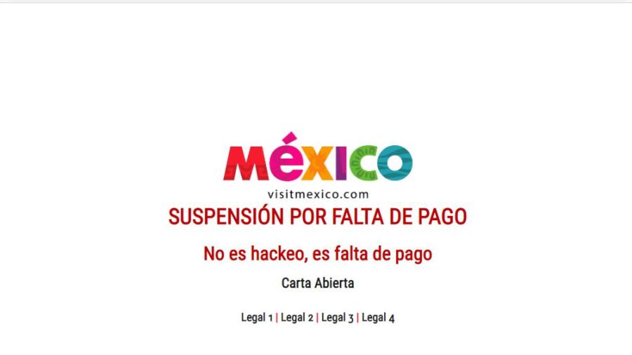 Continúa inactiva página web de Visit México 