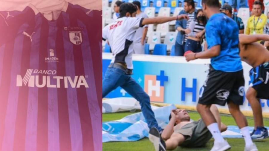 Niño de Gallos le da su playera a aficionada del Atlas para que salga salva de La Corregidora tras hechos violentos