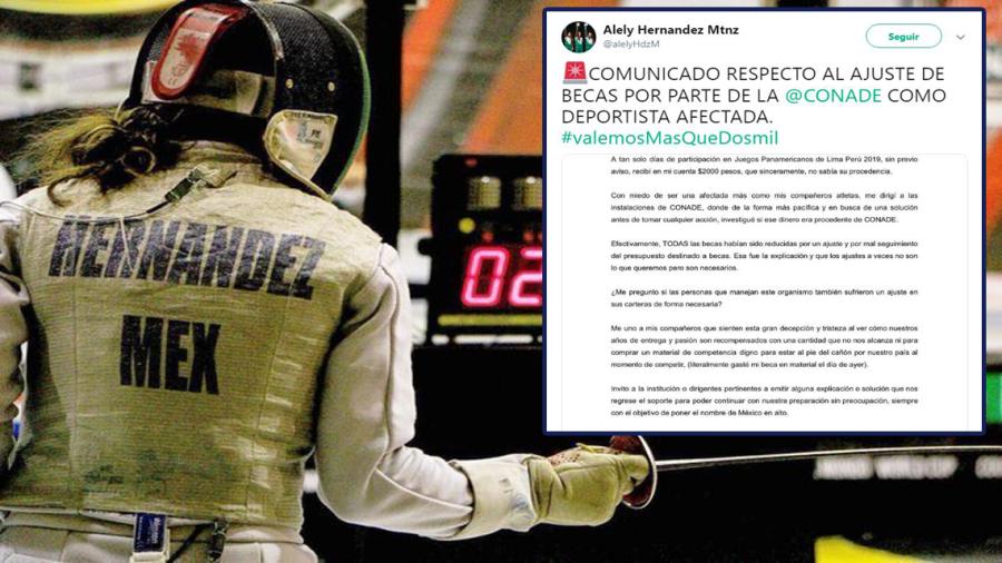 Reducen beca deportiva de Alely Hernández