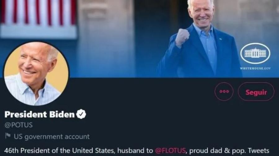 Joe Biden recibe la cuenta oficial presidencial de TW