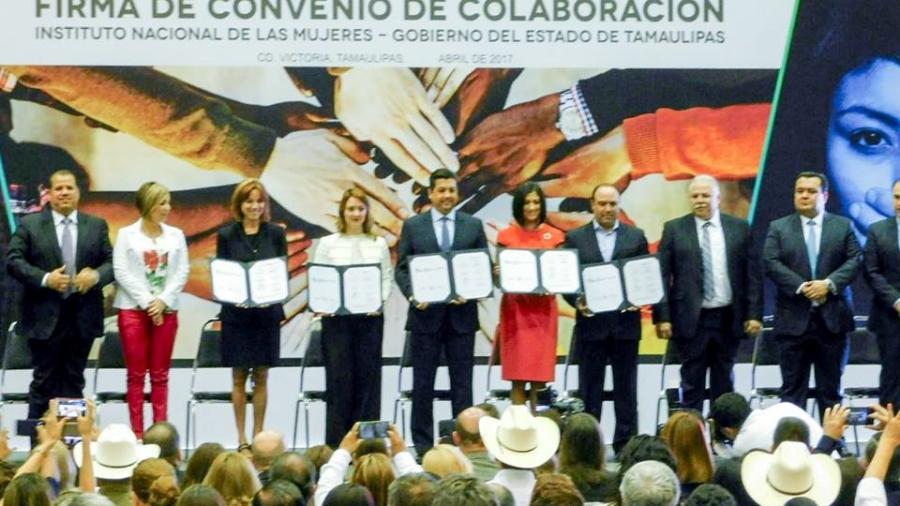 Asiste alcaldesa de Altamira a la firma de convenio de INMUJERES y Gobierno de Tamaulipas