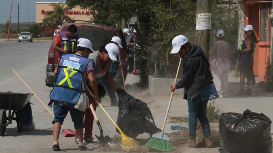 Refuerza Gobierno con Unidos por Tamaulipas limpieza de vialidades en 13 municipios