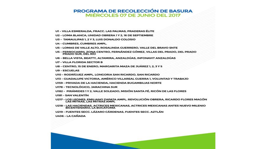 Programa de recolección de basura