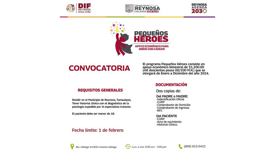 DIF Reynosa invita a ser parte de la beca Pequeños Héroes