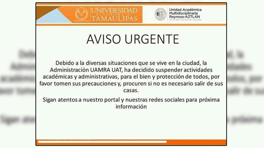 Suspende clases UAMRA  e ITR