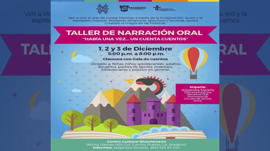Invitan a Taller de Narraci&oacute;n Oral "Hab&iacute;a una vez... un Cuenta Cuentos"