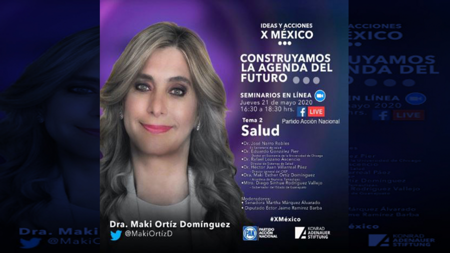 Hoy participa Maki Ortiz en seminario nacional de salud en línea