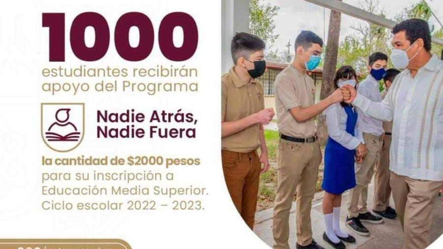 Implementa Gobierno de Matamoros programa Nadie Atrás, Nadie fuera, para beneficio de 1000 estudiantes 