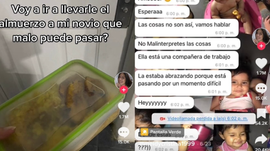 Le lleva lonche a su novio y lo cacha con otra