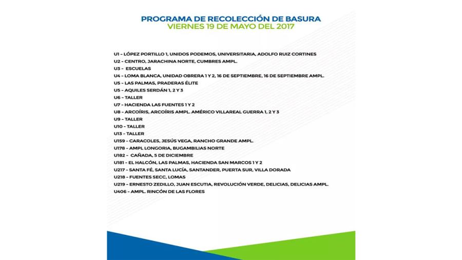 Programa de recolección de basura