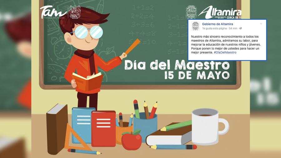 Reconoce Gobierno de Altamira a todos los maestros
