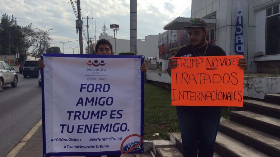 Protestan contra Donald Trump en Tampico 