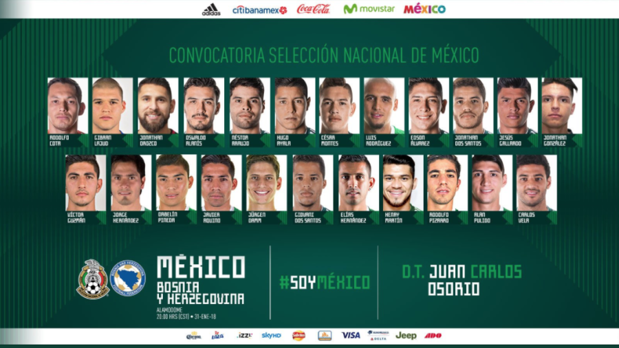 Osorio da a conocer convocados al Tricolor