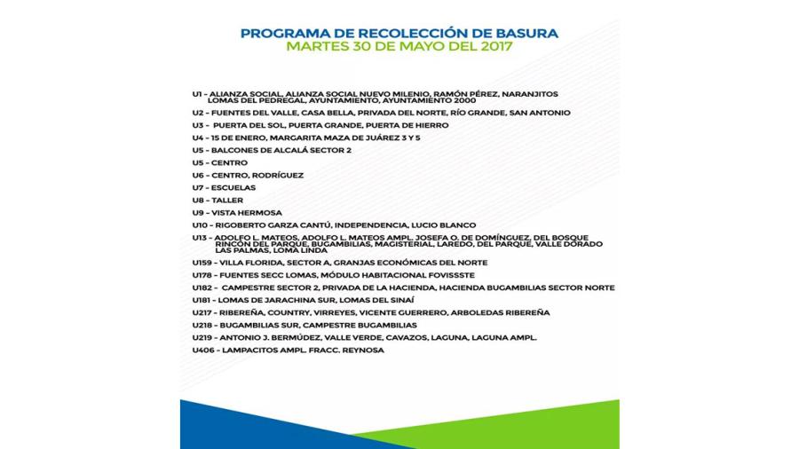 Programa de recolección de basura