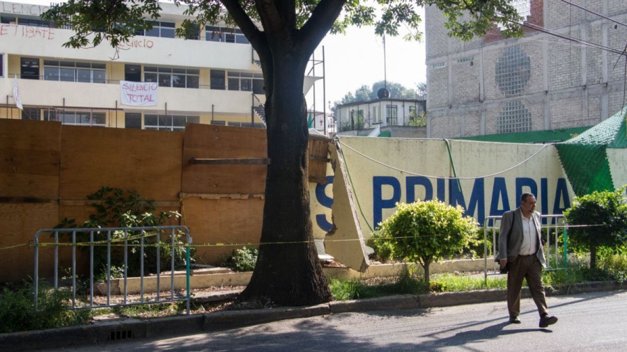 Trabajos de demolición en colegio Enrique Rébsamen son suspendidos