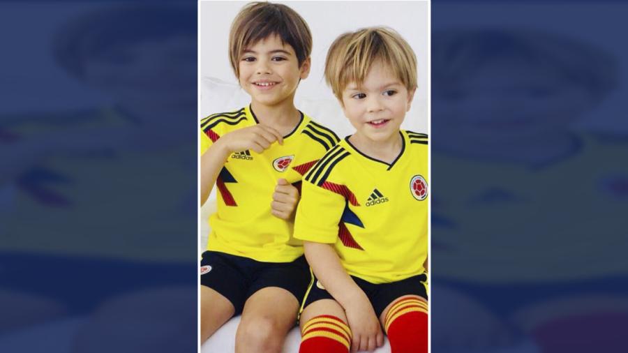 Los hijos de Shakira y Piqué apoyan a Colombia