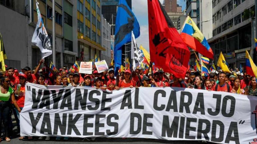 Venezolanos se manifiestan en apoyo a Maduro y rechazo al bloqueo de Trump