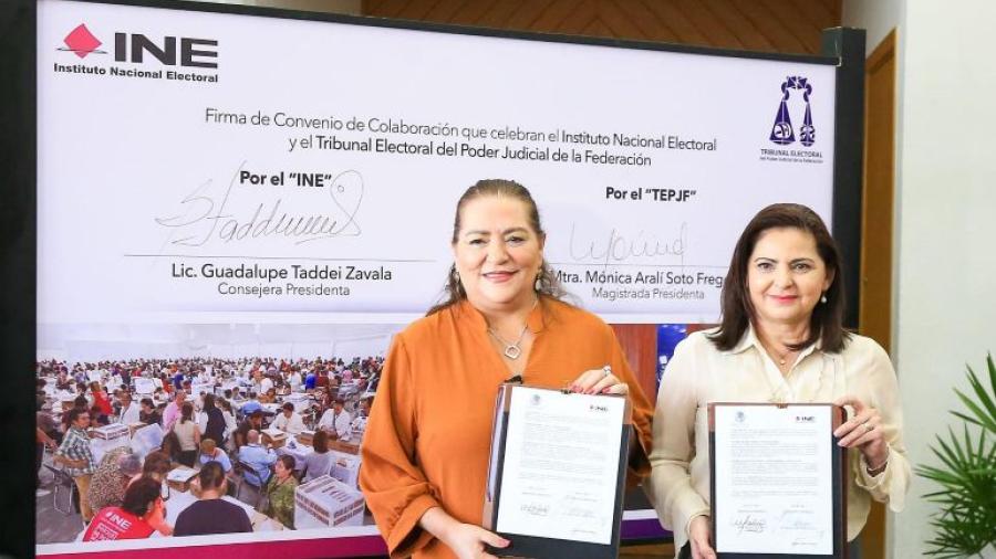 El INE y TEPJF firman convenio para fortalecer apoyo