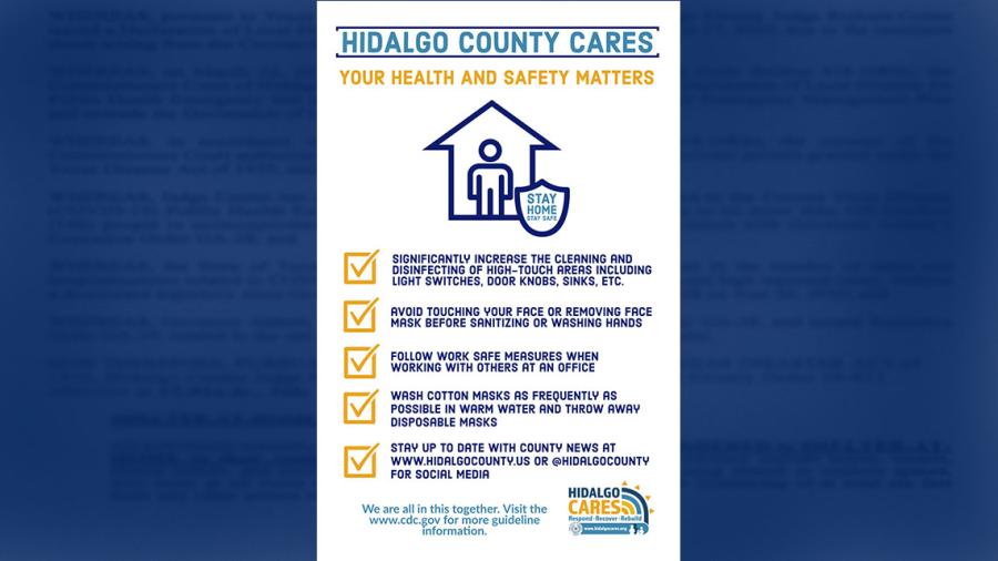 Condado Hidalgo exhorta a los residentes a seguir medidas sanitarias en el trabajo