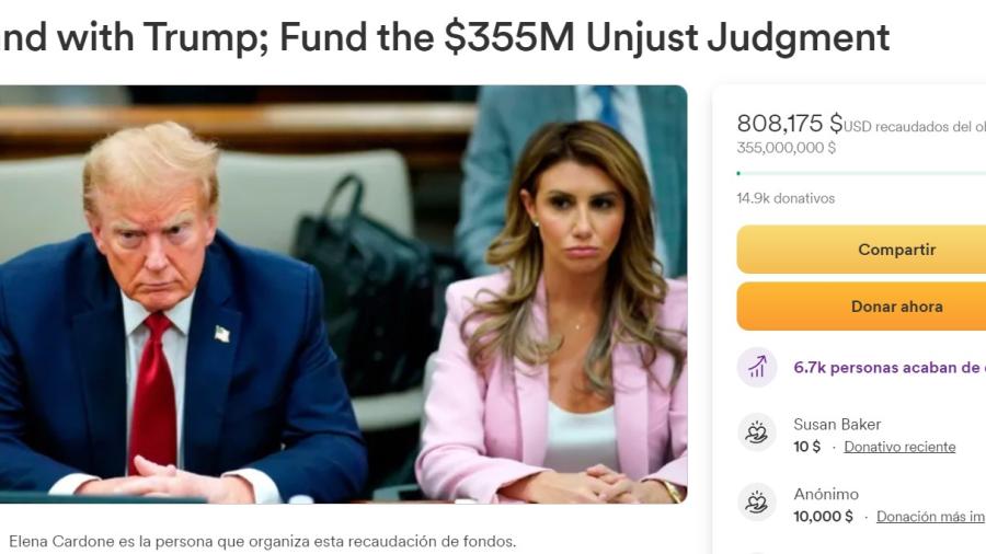 Crean GoFoundMe para apoyar a Trump a pagar multa millonaria por fraude