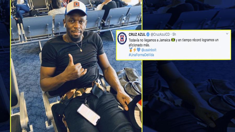 Usain Bolt muestra su afición por el Cruz Azul 