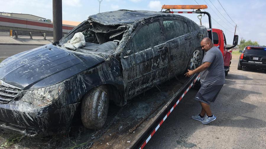 Se registra aparatoso accidente en Donna