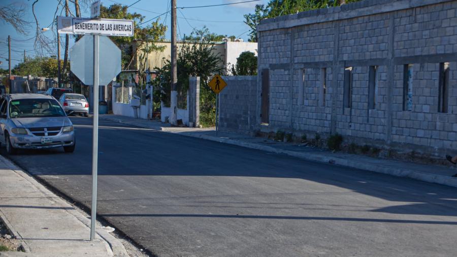 Pavimenta Gobierno de Matamoros acceso en colonia Las Américas