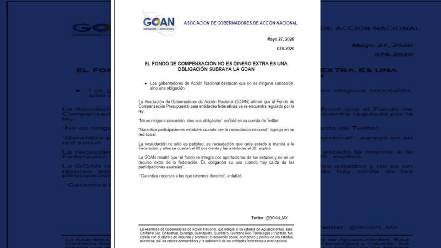 Fondo de compensación no es dinero extra es una obligación: GOAN