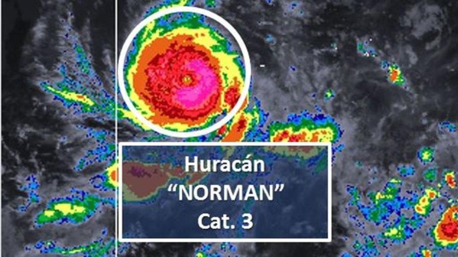 Huracán 'Normán' se fortalece a categoría 3
