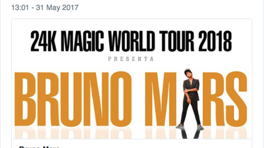 Bruno Mars presentará su tour en México