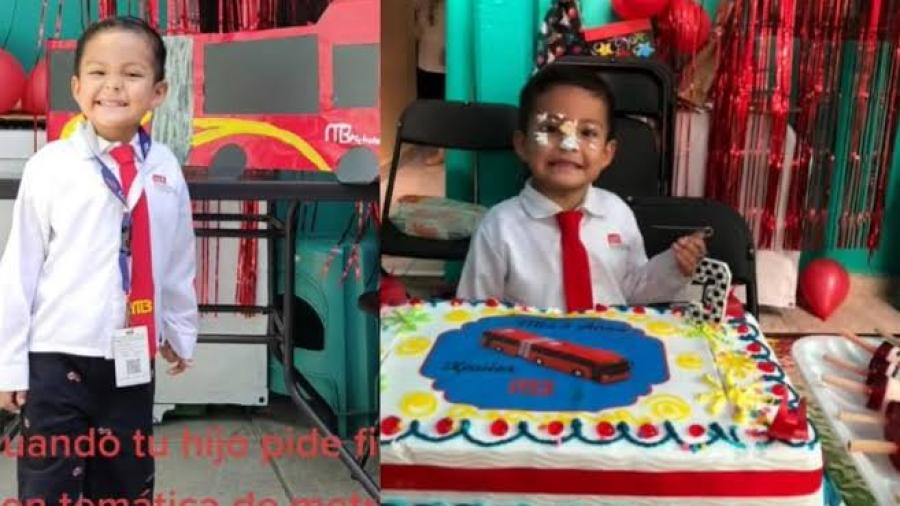 Se hace viral tras festejar su cumpleaños con temática de metrobús 