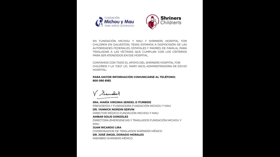 Fundación Michou y Mau ofrece apoyo a víctimas de quemaduras tras explosión de pipa