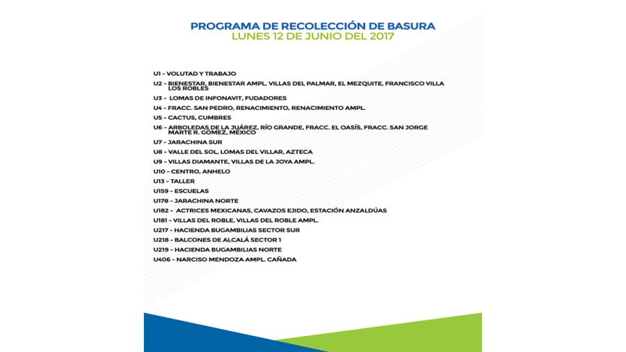 Programa de recolección de basura