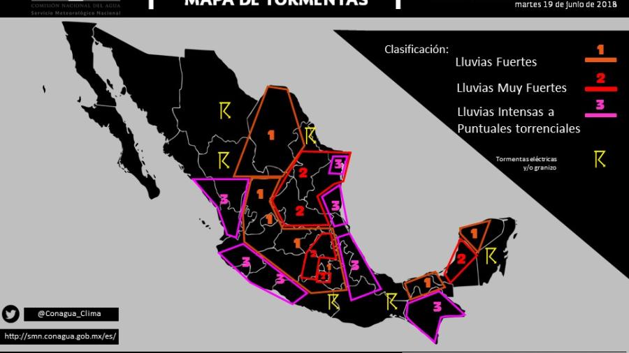 SMN alerta sobre tormentas intensas en Tamaulipas