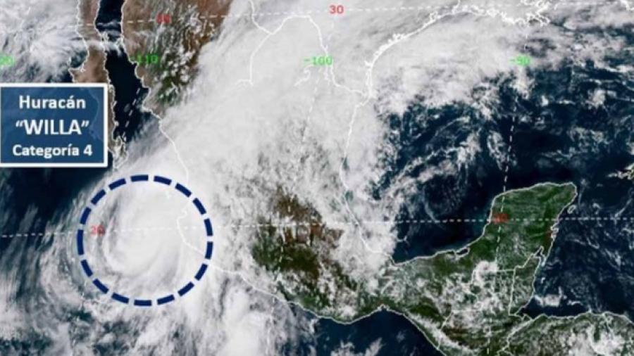 Hurac&aacute;n &ldquo;Willa&rdquo; se degrada a categor&iacute;a 4