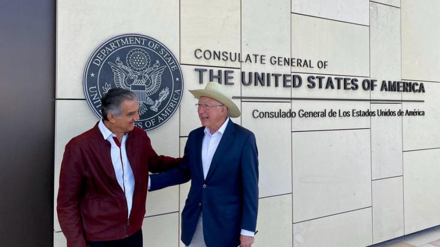 Américo y Ken Salazar fortalecen coordinación entre Tamaulipas y EU