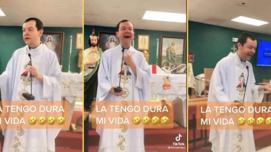 'La tengo dura, mi vida', sacerdote confunde frase y se vuelve viral