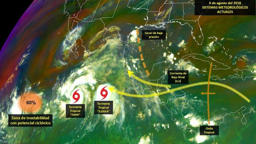 Tormentas tropicales en el Pacífico dejarán lluvias en 31 entidades