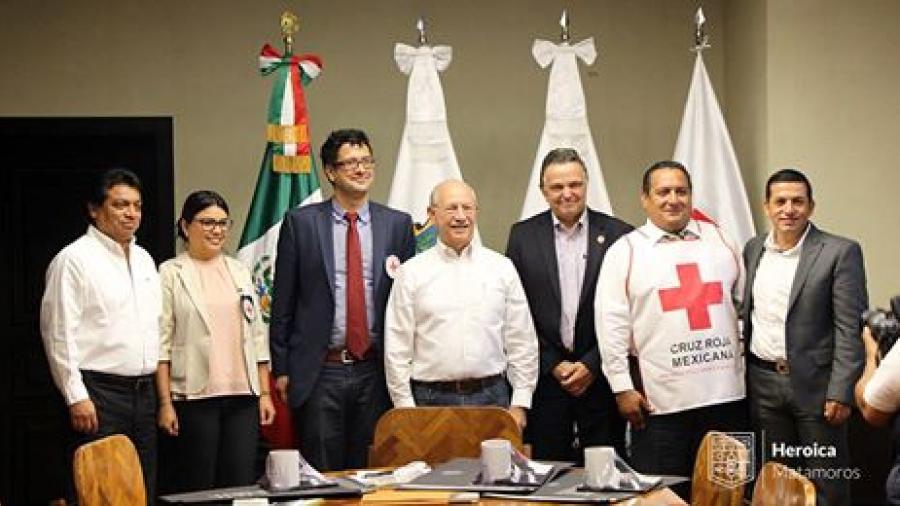 Presidente de Matamoros se reúne con la Cruz Roja